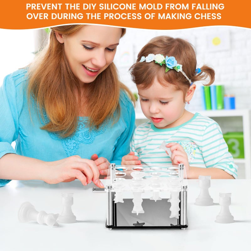 U Tag It Chess Piece Holder, Metal Holder for Chess Molds for DIY Silicone Molds, Silicone Molds Accessories for Making Game Kit Set - Image 5
