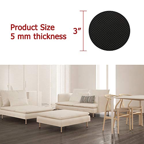 Yelanon Non Slip Furniture Pads -16pcs 3" Furniture Grippers, Non Skid for Furniture Legs,Self Adhesive Rubber Furniture Feet, Anti Slide Furniture Hardwood Floors Protectors for Keep Couch Stoppers - Image 2