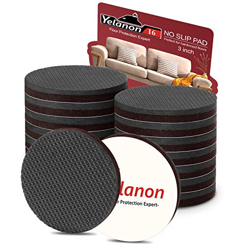 Yelanon Non Slip Furniture Pads -16pcs 3" Furniture Grippers, Non Skid for Furniture Legs,Self Adhesive Rubber Furniture Feet, Anti Slide Furniture Hardwood Floors Protectors for Keep Couch Stoppers - Image 1