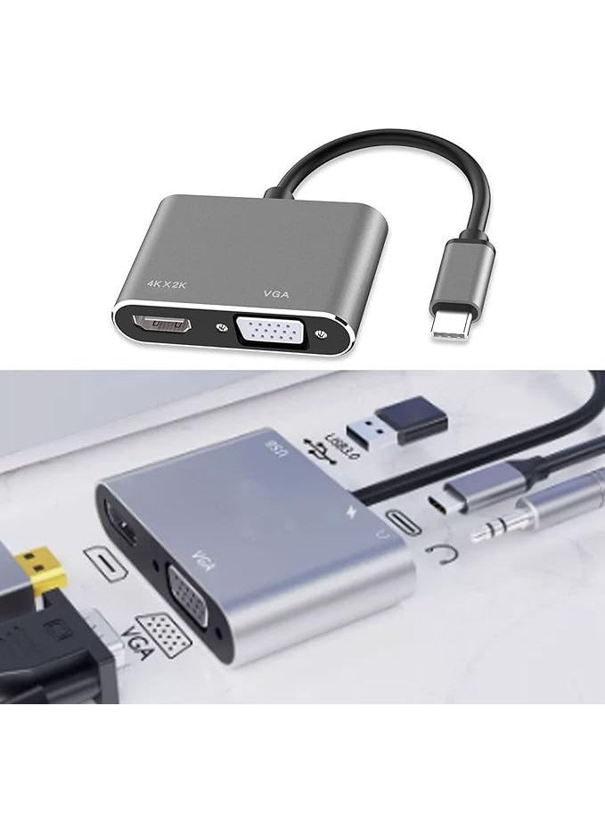 USB Type-C to VGA Adapter – Compact and Durable – High-Resolution Display – Gray  - Image 3