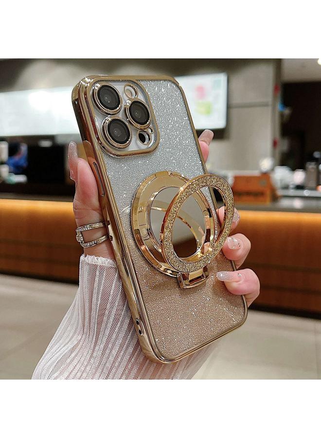 اس-توب جراب لهاتف iPhone 15 Pro مع حامل مرآة مطلي بلون متدرج لامع من MagSafe - Image 1