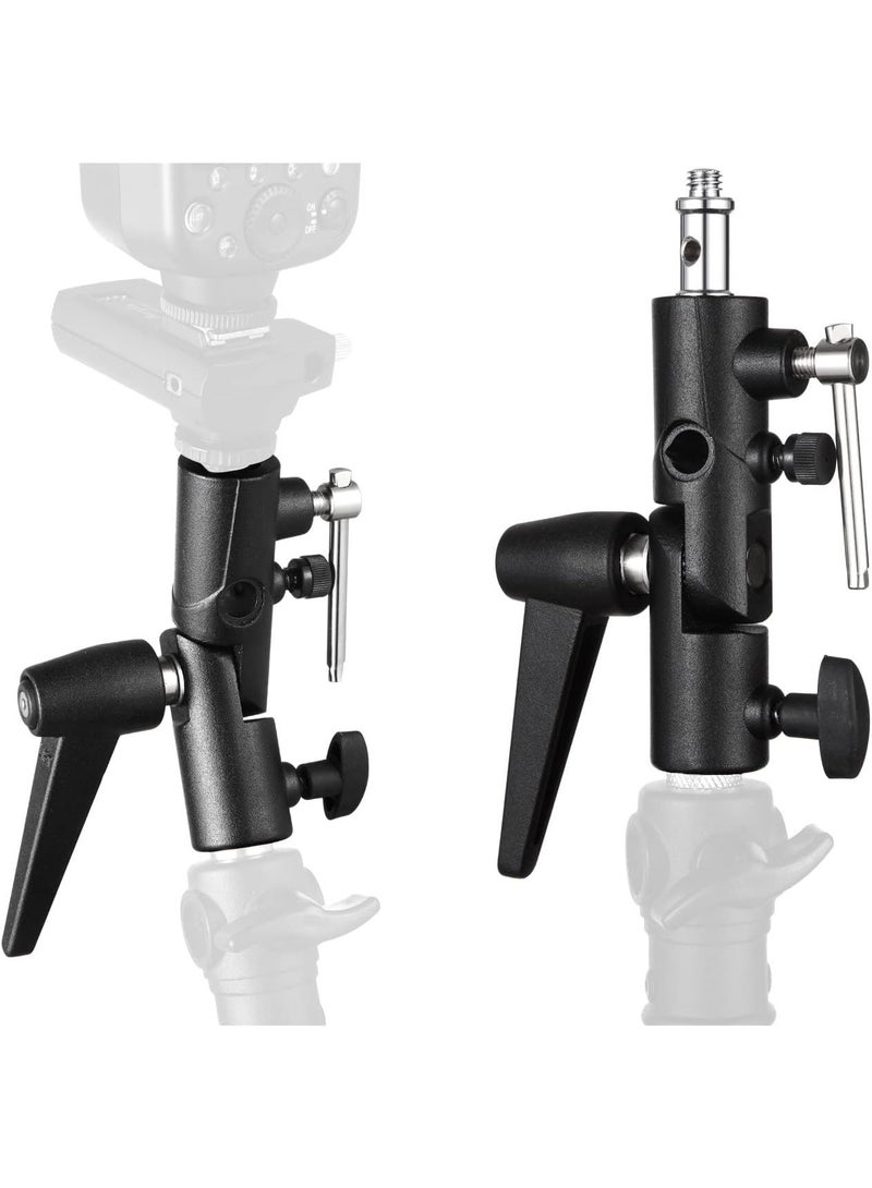 eWINNER H-Type Camera Flash Bracket 180°Swivel Mount Umbrella Holder with 1/4" & 3/8" Screw for Light Stand Reflector Speedlite Softbox - Image 4