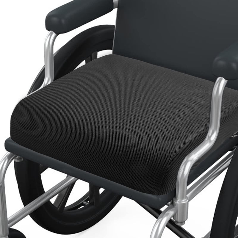 YOUFI Thick Memory Foam & Gel Seat Cushion, 18"X16"X4" Large Chair Cushion for Wheelchair Mobility Scooters, with Non-Slip Bottom and Carry Handle (Black) - Image 1