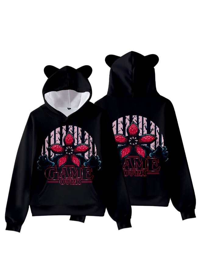 سترانجر ثينكينج **هودي Stranger Things - سترة بطبعة شخصيات مع جيب، نسيج قطيفة ناعم، مقاسات متعددة للمعجبين** - Image 1