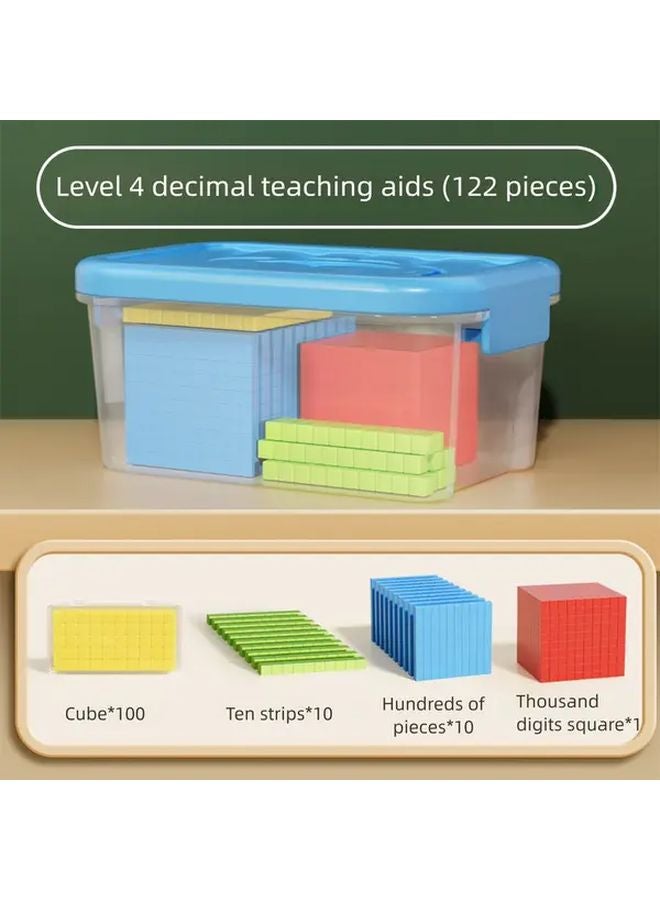 Quadruple Decade Math Teaching Kit 122pcs Place Value Cubes Counting Blocks Grade 4 - Image 2