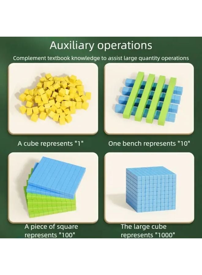 Quadruple Decade Math Teaching Kit 122pcs Place Value Cubes Counting Blocks Grade 4 - Image 5