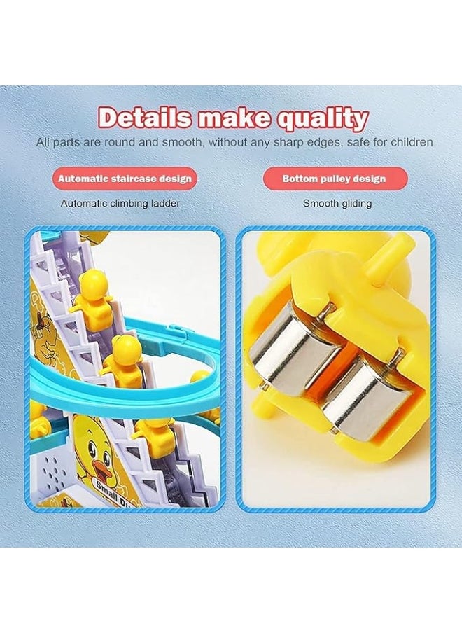 Spaceshoop Climbing Ducklings Cartoon Race Track Set Little Lovely Duck Slide Escalator Toy with Lights and Music (3 Pcs Duck Slide Toy)  - Image 3