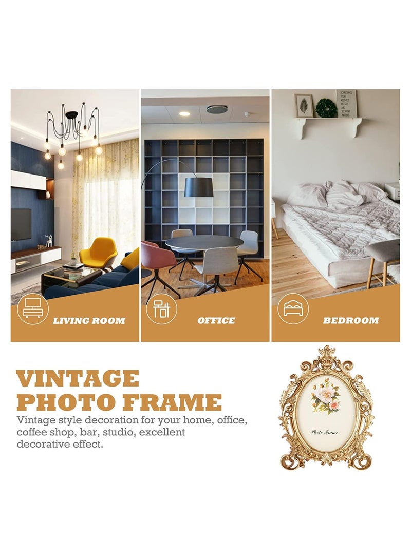 Photo frames, European style vintage photo frames, oval antique photo frames for living room decor, wall gallery or desktop photo display photo frames - Image 2