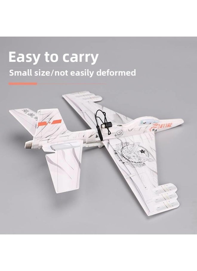 null - Electric Hand Throwing Foam Model Airplane Drop-Resistant Assembled Handmade Double Wings Slow Flying Small Gliding Touch Children's Paper Plane Toy-Color:Diy Su 35-red-fighter With Led Light-Specifications:Official Standard - Image 1