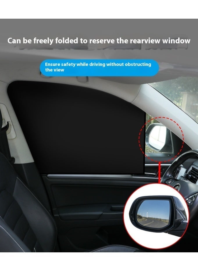 Universal Magnetic Car Window Sun Shade 4-Piece Set – Strong 10 Magnets Per Panel, Nano Black-Coated Fabric UPF50+, Foldable & Fits All Cars - Image 3