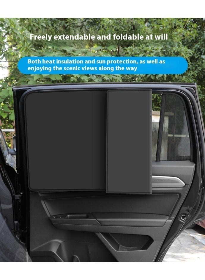 Universal Magnetic Car Window Sun Shade 4-Piece Set – Strong 10 Magnets Per Panel, Nano Black-Coated Fabric UPF50+, Foldable & Fits All Cars - Image 5