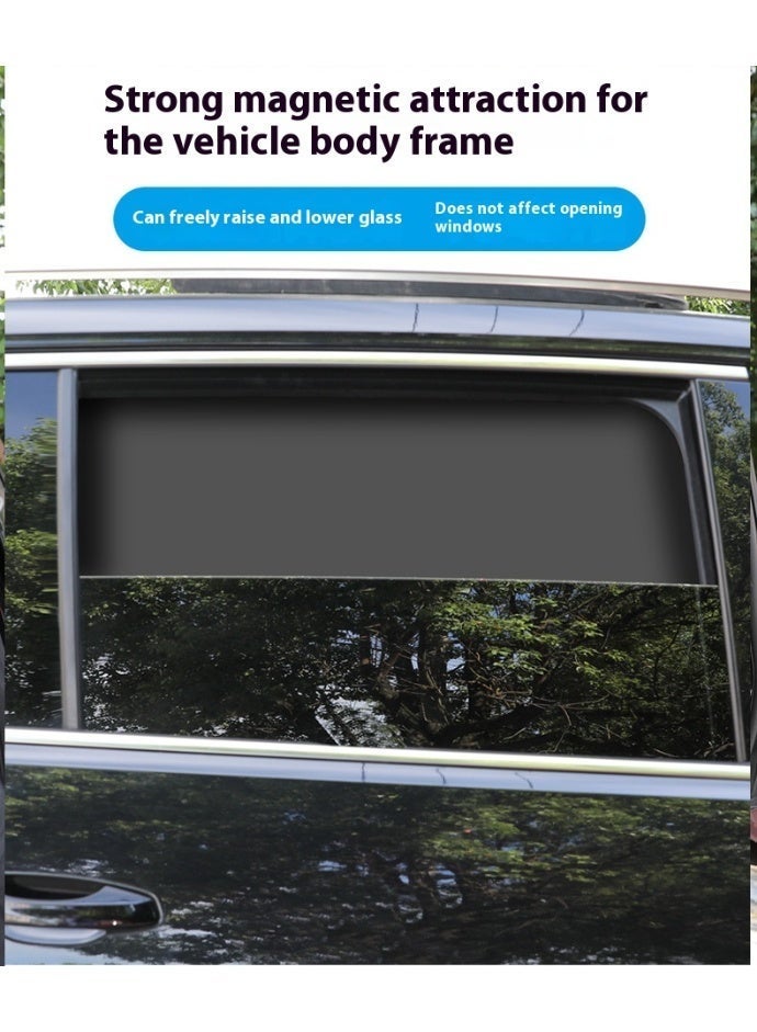 Universal Magnetic Car Window Sun Shade 4-Piece Set – Strong 10 Magnets Per Panel, Nano Black-Coated Fabric UPF50+, Foldable & Fits All Cars - Image 4