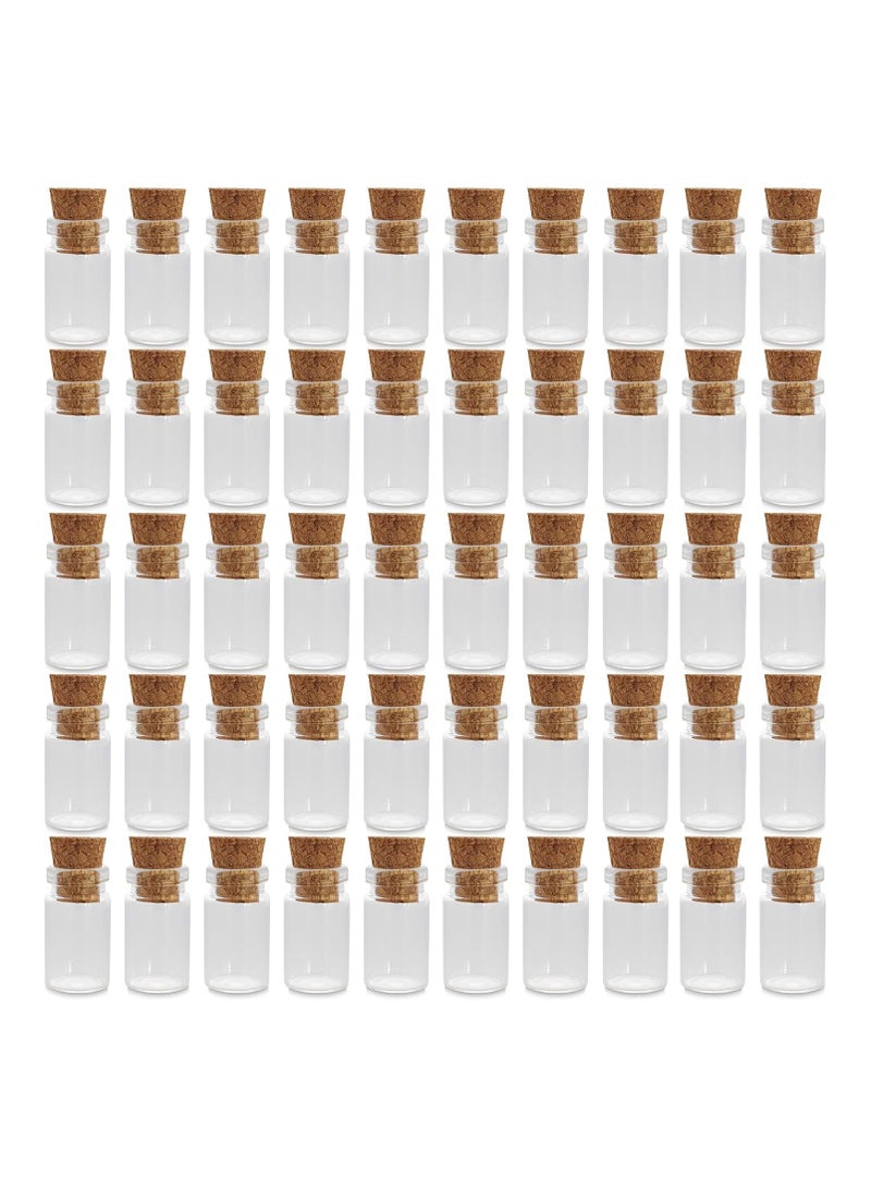 Super Z Outlet Clear Glass Jars Bottles 50 Pack Mini, Tiny, Cork Stoppers, Arts & Crafts, Projects, Decoration, Party Favors, 18mm x 10mm Diameter Glass - Image 1