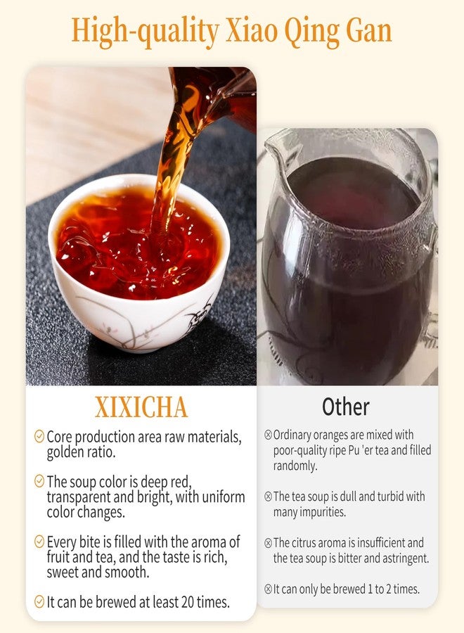 XIXICHA قشر اليوسفي Pu-erh Tea Palace زلابية الشاي Xiaoqinggan البرتقال Puerh Xinhui ChenPi Pu'er الحمضيات Pu erh Xiao Qing Gan Yunnan 普洱茶 陈皮普洱茶 小青柑 广东新会小青柑مشروب غازي 5.64 أونصة - Image 5