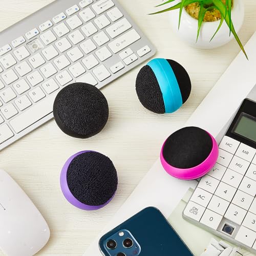 Suclain 4 Pack Christmas Halloween Gift Touch Screen Cleaner Balls Phone Cleaning Ball Microfiber Touch Car Screen Glass Cleaner for Computer Laptop Phone Monitor(Black, Blue, Rose Red, Purple) - Image 4