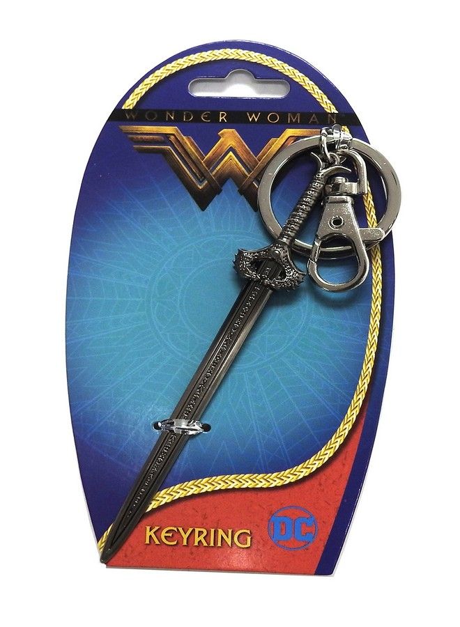 DC Girls Wonder Woman Sword Pewter Key Ring Multi-colored, 3" - Image 2