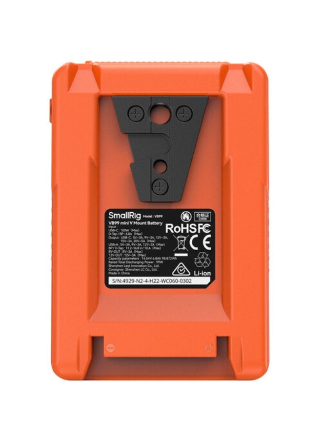 SMALLRIG SmallRig VB99 mini V Mount Battery (Orange) 4929  - Image 4