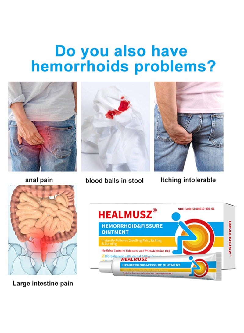 HEALMUSZ Fast Relief Hemorrhoid Cream,Fast Relief of Pain, Swelling, Discomfort and Itching (1.5 oz)  - Image 2