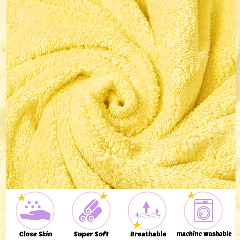 Reginary 4 Pack Baby Hooded Towels Coral Fleece Baby Bath Towels 30 x 30 Inch Soft Absorbent Hooded Bath Blanket for Newborn Toddler Infant Boy Girl Shower Gift Supplies (Pink, Purple, Yellow, Beige) - Image 3