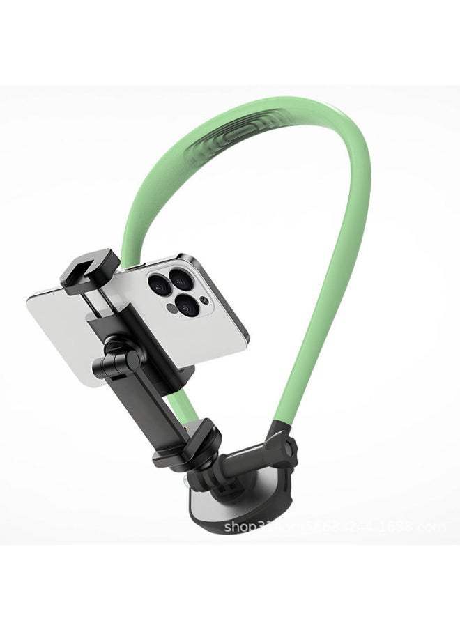 Hanging Neck Mobile Phone Magnetic Bracket First Viewing Angle Shooting Live Riding Mountaineering Fishing Outdoor Sports Camera Accessories-Color:Mobile Phone Clip Green - Image 1