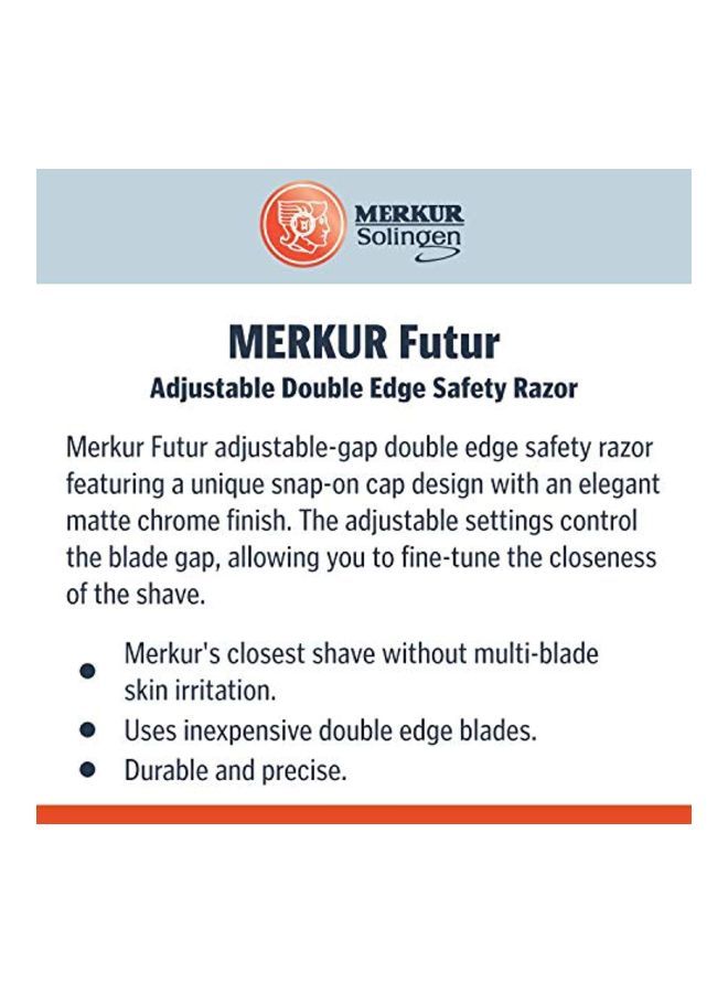 NIBEMINENT Futur Adjustable Double Edge Safety Razor Silver - Image 2