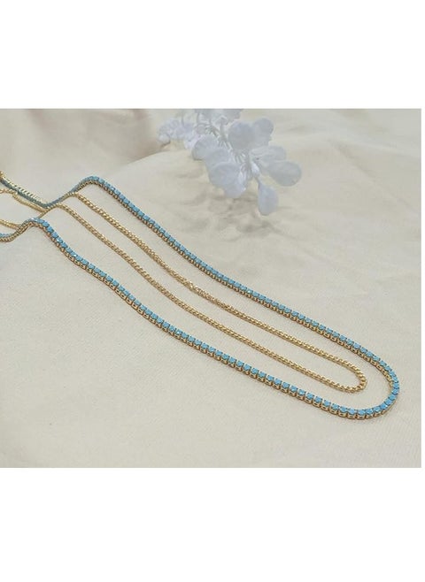 Chain in the form of lobes, in gold and blue