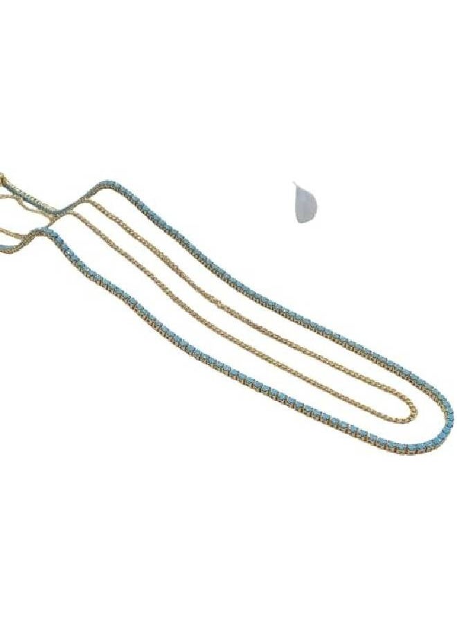 Chain in the form of lobes, in gold and blue