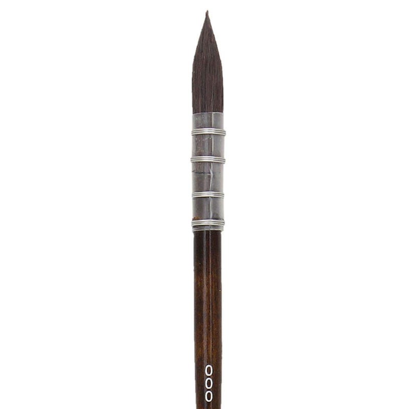 Art Essentials Art Essentials Kazan Synthetic Squirrel Hair Brush for Watercolour Gouache and Ink Series 2703 Quill Mounted Mop Short Handle Size 000 with Maximum Colour Holding Capacity Point Retention  - Image 3