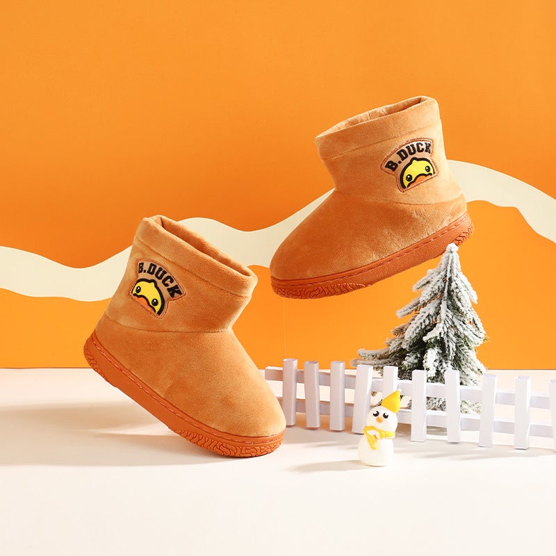 B.Duck Little Yellow Duck Children'S Shoes Children'S Cotton Shoes Winter New Boys Baby Shoes Indoor Warm Non-Slip Cotton Boots Tide - Image 5