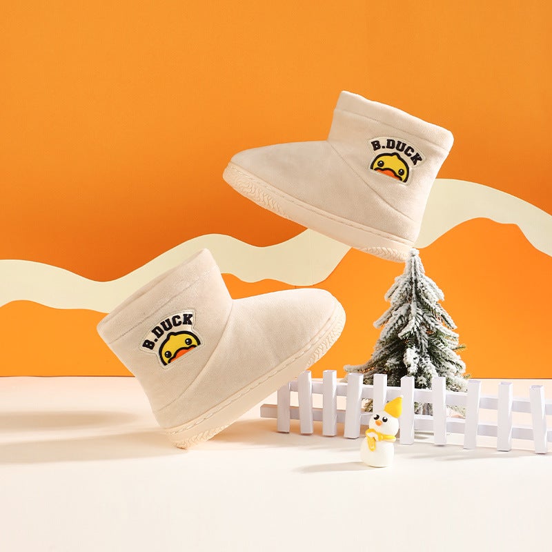 B.Duck Little Yellow Duck Children'S Shoes Children'S Cotton Shoes Winter New Boys Baby Shoes Indoor Warm Non-Slip Cotton Boots Tide - Image 4