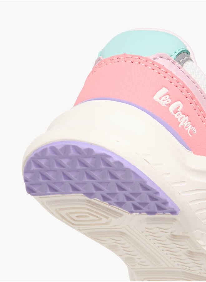 Lee Cooper Girls' Panelled Sneakers with Hook and Loop Closure  - Image 4