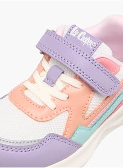 Lee Cooper Girls' Panelled Sneakers with Hook and Loop Closure  - Image 3