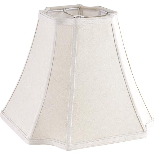 GO&SO GOSO Bell Lamp Shade Set of 1 Medium Square Cut Corner65 x 132 x 106 Spider Dark Beige Fabric Lamp Shades for Table and Floor LampsOctagonal Lampshades Replac BedroomEasy Assembly - Image 1