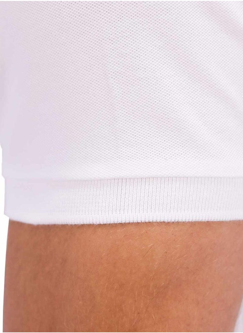 GIORDANO - Men's Embroidery Solid Polo - White - Image 1