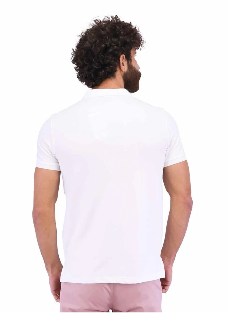 GIORDANO Men's Embroidery Solid Polo - White