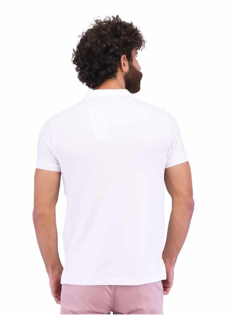 GIORDANO - Men's Embroidery Solid Polo - White - Image 1