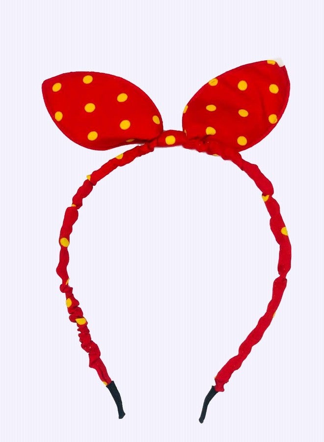 Evisha 6 pcs Fancy Dotted Print Bow Shape Hair Head Bands (Assorted Colour) - Image 3