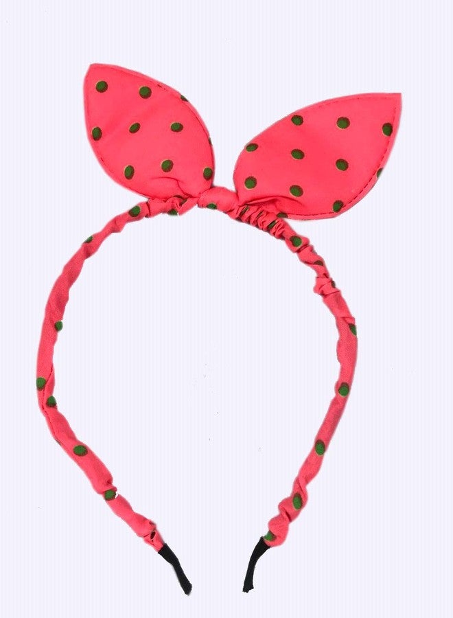 Evisha 6 pcs Fancy Dotted Print Bow Shape Hair Head Bands (Assorted Colour) - Image 4