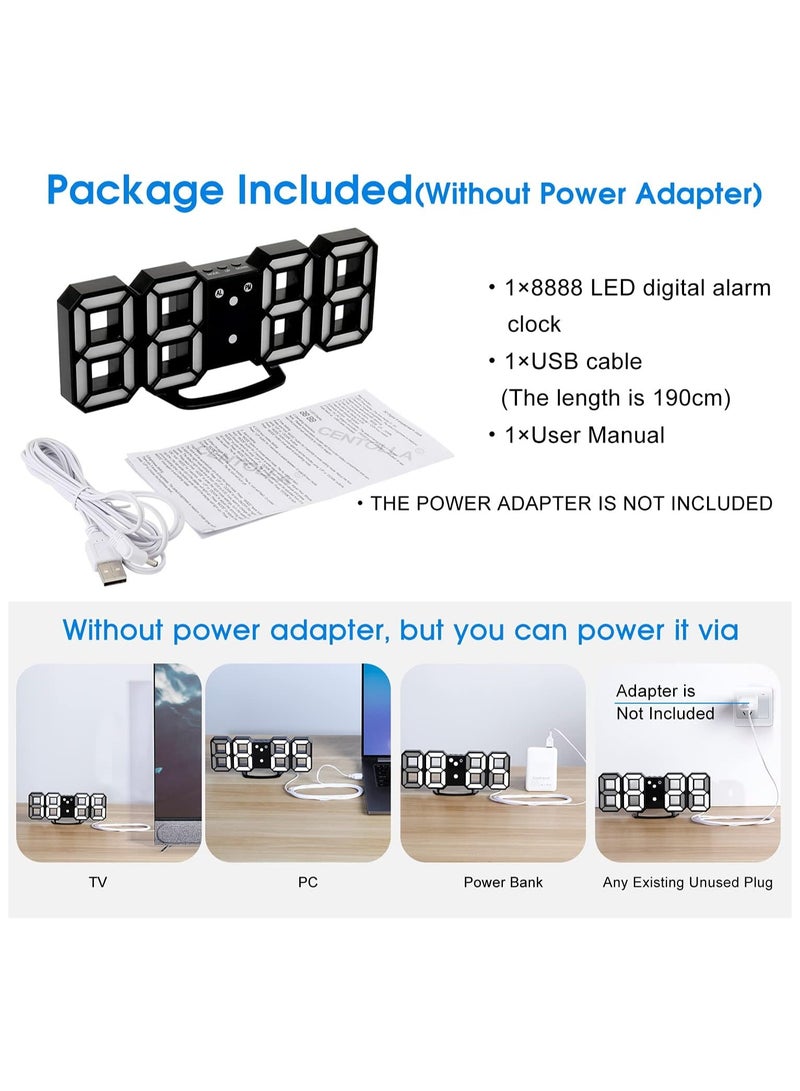 Arabest 3D LED Digital Alarm Clock, Table Alarm Clock, Manually & Auto Adjust Brightness, Easy to Read at Night, Perfect for Home Decor/Living Room/Bedroom/Office - Image 4