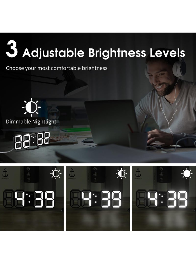 Arabest 3D LED Digital Alarm Clock, Table Alarm Clock, Manually & Auto Adjust Brightness, Easy to Read at Night, Perfect for Home Decor/Living Room/Bedroom/Office - Image 3