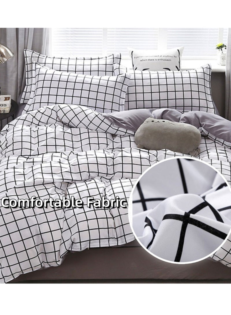 Sharpdo 4-Pieces Bed Sheet Set, Polyester Soft Quilt Cover, Without Core, With 1Quilt Cover 200*230cm 1 Flat Sheet and 2 Pillowcases - Image 3