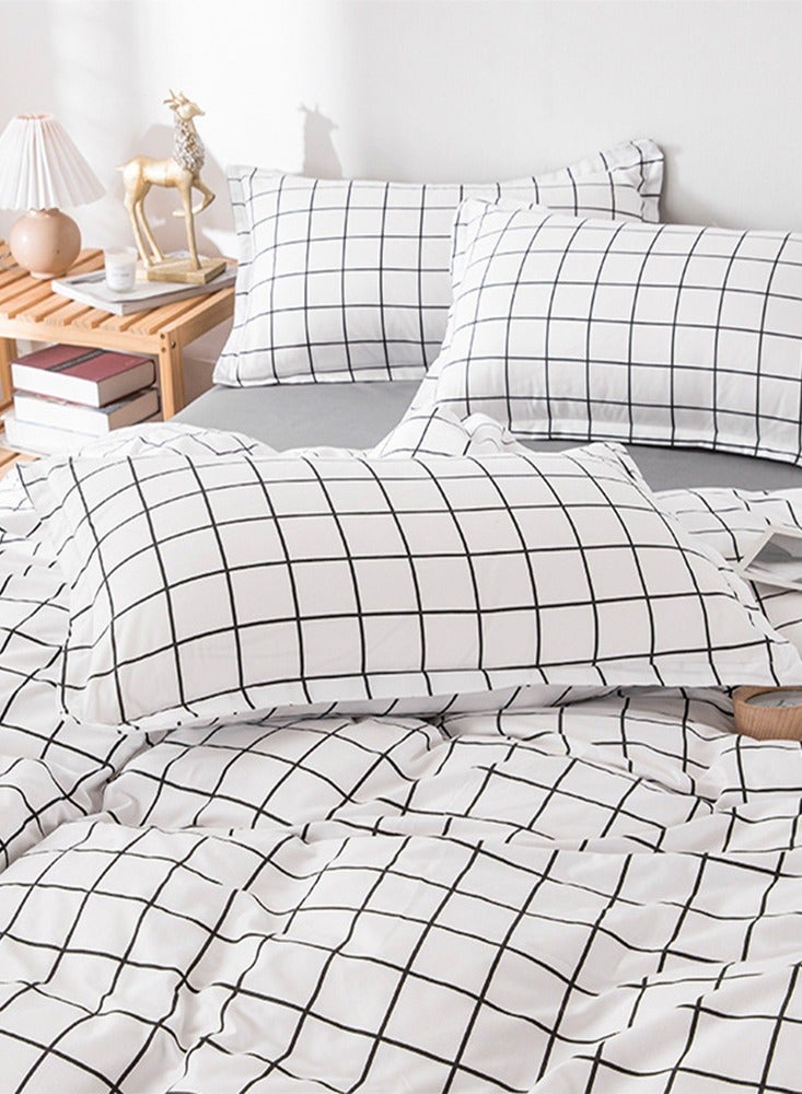 Sharpdo 4-Pieces Bed Sheet Set, Polyester Soft Quilt Cover, Without Core, With 1Quilt Cover 200*230cm 1 Flat Sheet and 2 Pillowcases - Image 2