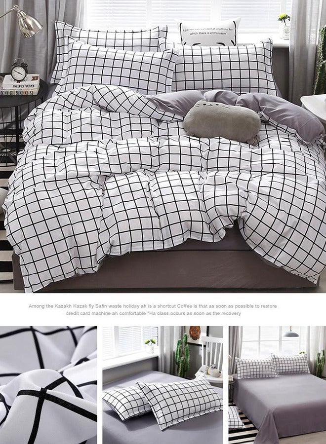 Sharpdo 4-Pieces Bed Sheet Set, Polyester Soft Quilt Cover, Without Core, With 1Quilt Cover 200*230cm 1 Flat Sheet and 2 Pillowcases - Image 1
