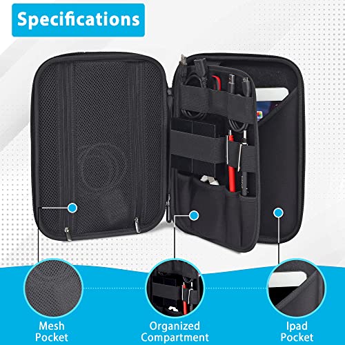 GadgetBite iPad Bag Carry Case EVA Hard Shell Travel Bag Double Layer Gadget Organizer Case Portable Zippered Pouch Protective Cover for iPad Pro Mini 11 inch Samsung Tablet Charger PowerBank - Grey - Image 4