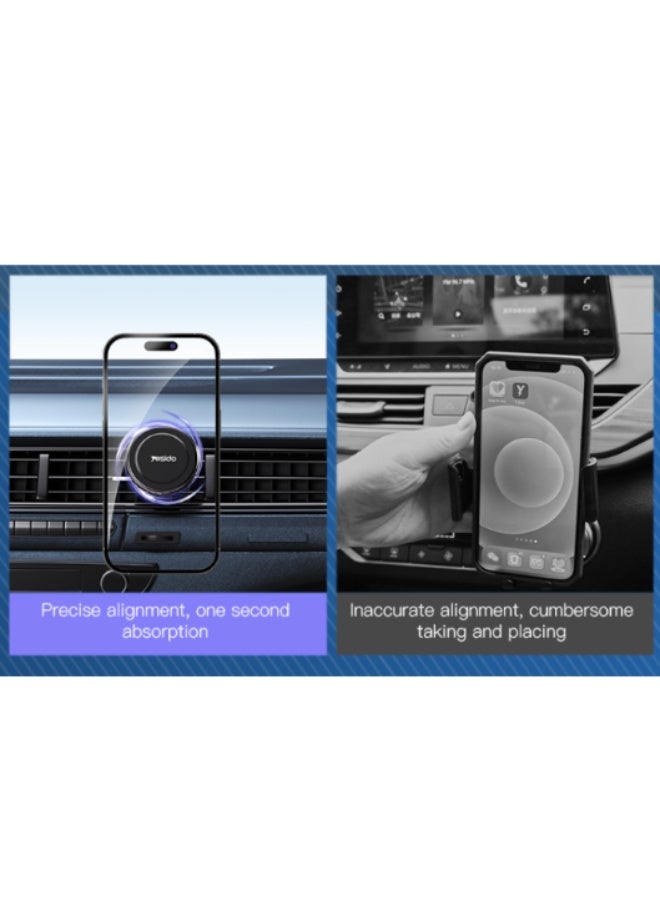Yesido High Quality Universal Magnetic Car Phone Holder Fast Adsorption Strong Magnet Car Stand Mount Black | Model C126 | By Yesido - Image 4