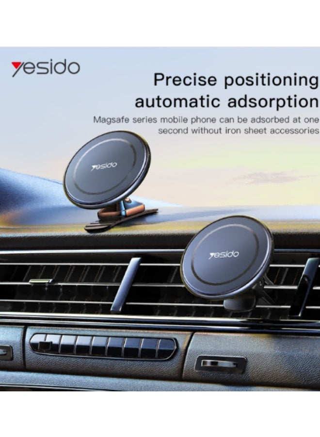Yesido High Quality Universal Magnetic Car Phone Holder Fast Adsorption Strong Magnet Car Stand Mount Black | Model C126 | By Yesido - Image 2