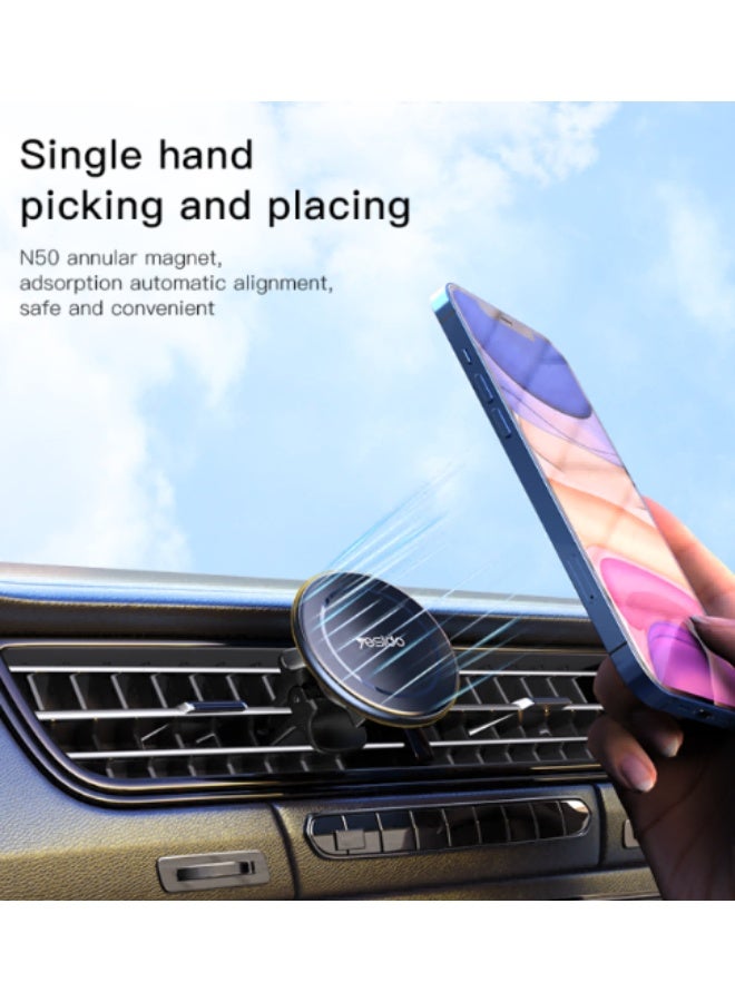 Yesido High Quality Universal Magnetic Car Phone Holder Fast Adsorption Strong Magnet Car Stand Mount Black | Model C126 | By Yesido - Image 3