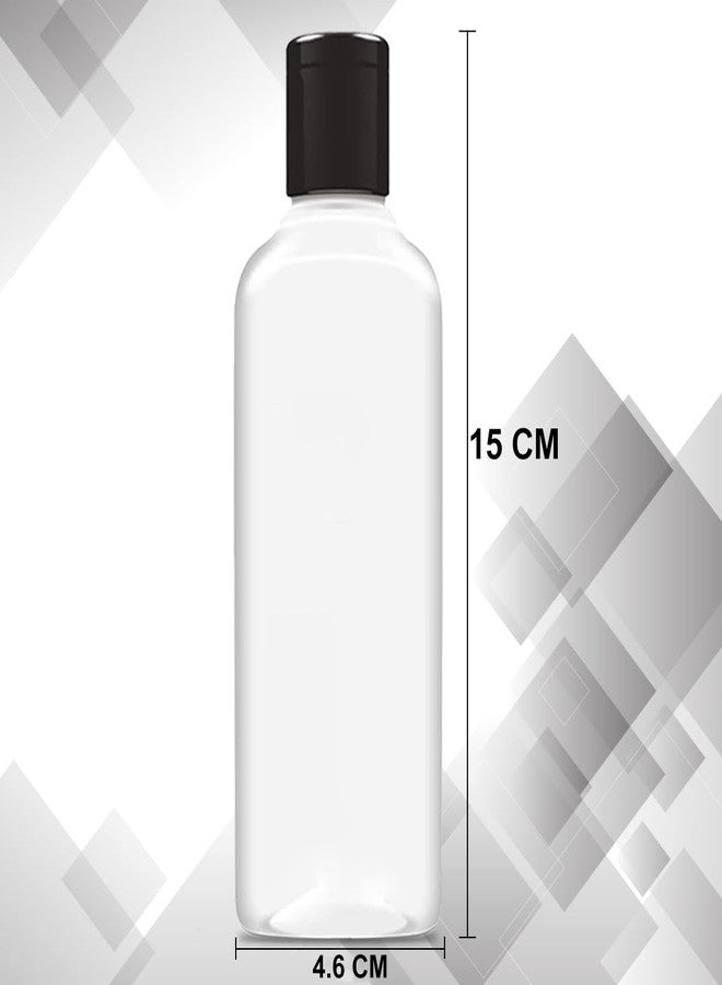 MADHYA 200ml Squeeze Bottle with Flip Top Cap, Empty BPA-Free Refillable Container For Shampoo, Lotions, Liquid Soap, Creams, Liquid Cosmetic Travel Size Transparent Bottle, Black Flip-Top, Set of 2 - Image 2