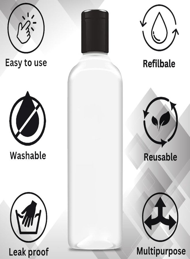 MADHYA 200ml Squeeze Bottle with Flip Top Cap, Empty BPA-Free Refillable Container For Shampoo, Lotions, Liquid Soap, Creams, Liquid Cosmetic Travel Size Transparent Bottle, Black Flip-Top, Set of 2 - Image 4