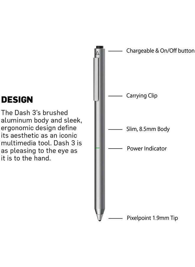 ADONIT Dash 3 Fine Point Precision Stylus Silver - Image 5